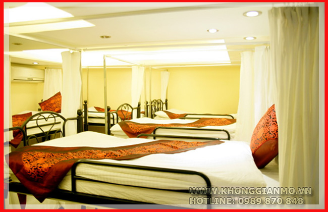Khu vực massage khách sạn được thiết kế thêm khu chức năng dịch vụ Massage